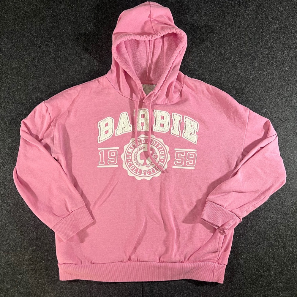 Barbie Hoodie Women's Medium Pink Graphic Limited Edition 1959 Pullover